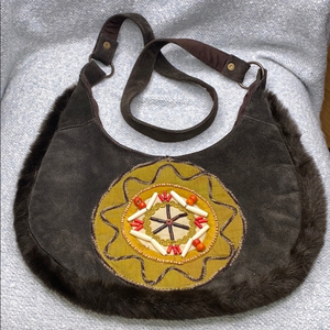 Leather Faux Fur Boho‎ Bag